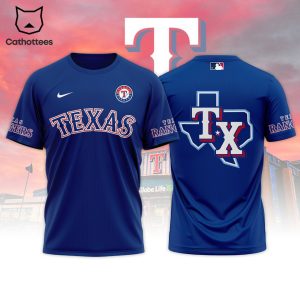 Texas Rangers Nike Logo Blue Design 3D T-Shirt