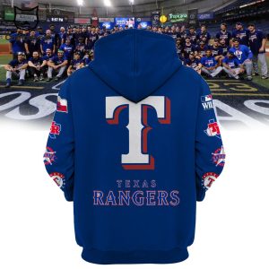 Texas Rangers Nike Logo Design On Sleeve Blue 3D Hoodie