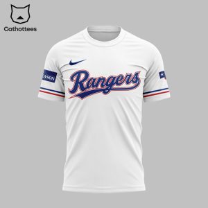 Texas Rangers Postseason Logo White Design 3D T-Shirt