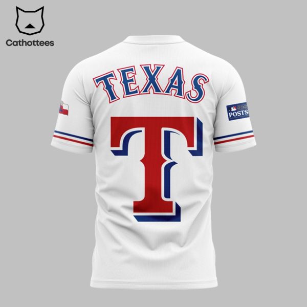 Texas Rangers Postseason Logo White Design 3D T-Shirt