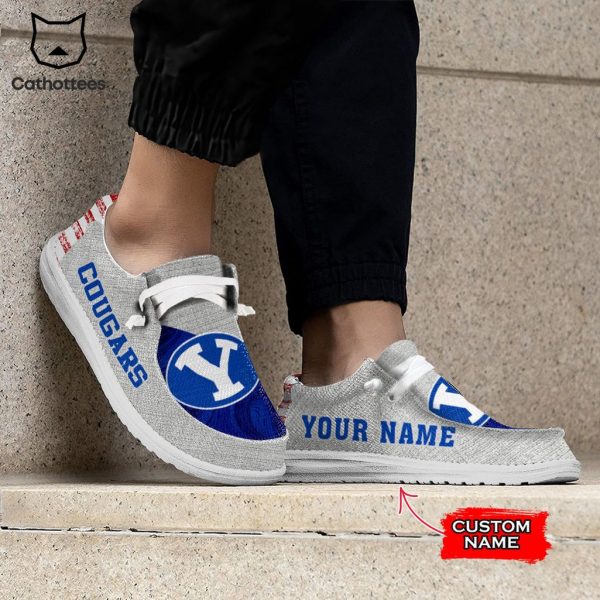 THE BEST NCAA BYU Cougars Custom Name Hey Dude Shoes