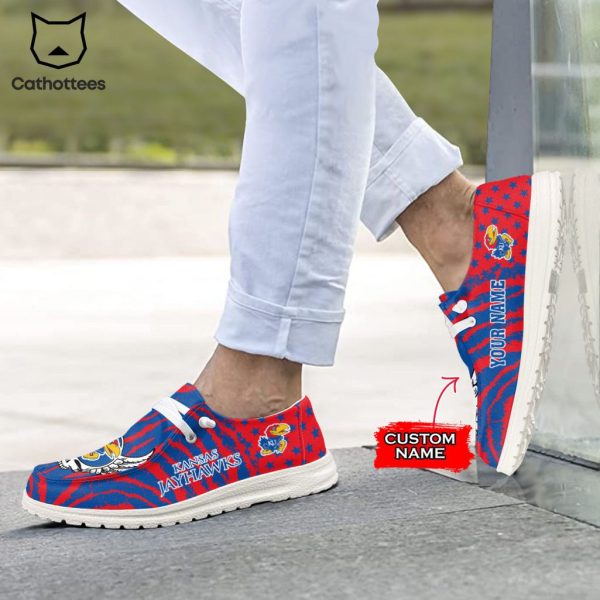 THE BEST NCAA Kansas Jayhawks Custom Name Hey Dude Shoes