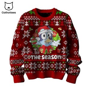 Tis The Season Cute Red Design Christmas 3D Sweater