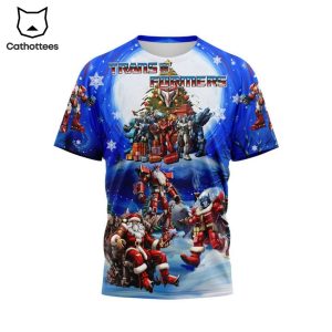 Trans Formers Christmas Blue Design 3D Hoodie
