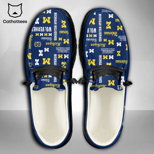 TRENDING NCAA Michigan Wolverines Custom Name Hey Dude Shoes