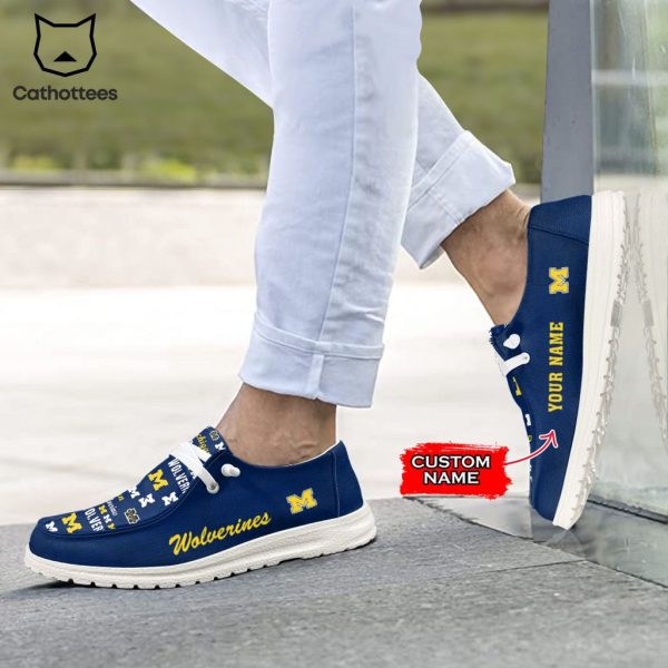 TRENDING NCAA Michigan Wolverines Custom Name Hey Dude Shoes