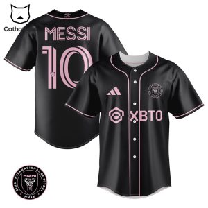 XBTO Inter Miami Leo Messi Black Design Baseball Jersey