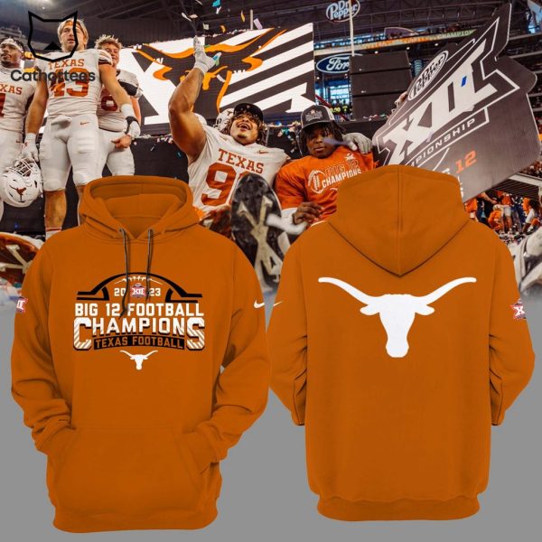 2023 Big 12 Champions Texas Football Orange Nike Logo Design 3D Hoodie