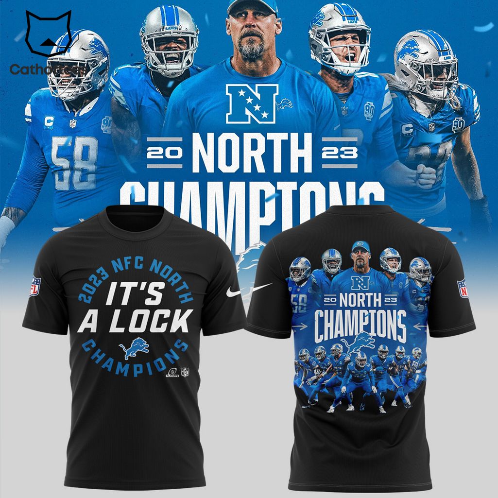 2023 NFC North It's A Lock Champions Black Design 3D T-Shirt
