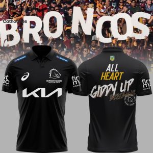 All Heart Finals 2023 Brisbane Broncos Team Black Logo Design 3D Polo Shirt