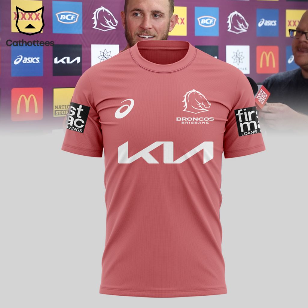 All Heart Finals Broncos Brisbane KIA Pink Design 3D T-Shirt
