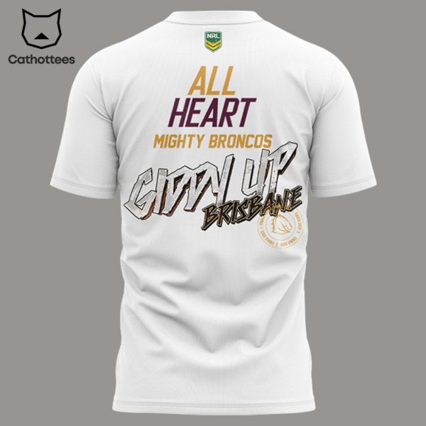 All Heart Mighty Broncos KIA White Design 3D T-Shirt