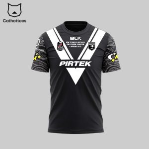 BLK NZRL New Zealand National Rugby League Kiwis Team Black Logo Design 3D T-Shirt