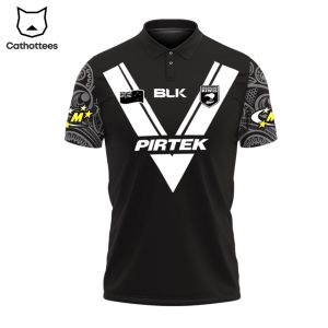 BLK Pirtek Kiwis NZRL New Zealand National Rugby League Team Black Design 3D Polo Shirt
