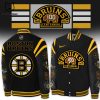 Boston Bruins 100 Centennial 1924 2024 White Design Baseball Jacket