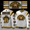 Boston Bruins 100 Centennial 1924 2024 White Design Baseball Jacket