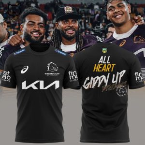 Brisbane Broncos Team All Heart Finals 2023 Black Design 3D T-Shirt