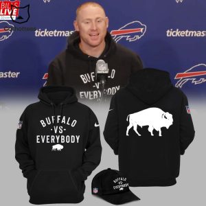 Buffalo Vs Everybody Bills Mascot Black Design 3D Hoodie