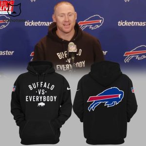 Buffalo Vs Everybody Bills Mascot Black NFL Logo Design 3D Hoodie