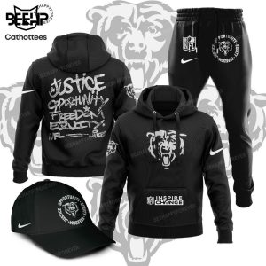 Chicago Bears Justice Opportunity Equity Freedom  Nike Logo Design Hoodie Longpant Cap Set