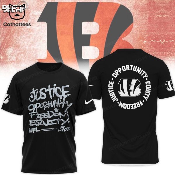 Cincinnati Bengals Justice Opportunity Equity Nike Logo Design 3D Hoodie