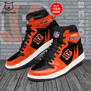 Cincinnati Bengals NFL Black Orange Design Air Jrodan 1 High Top