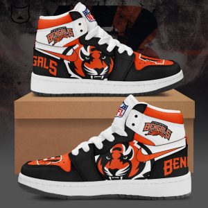 Cincinnati Bengals Nike Logo Mascot Design Air Jordan 1 High Top