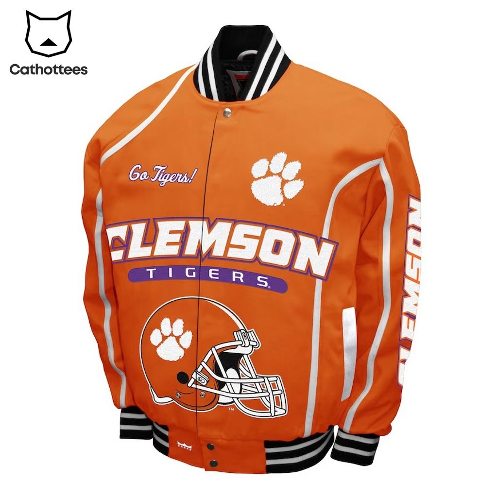 Clemson Tigers Football Orange Design Baseball Jacket