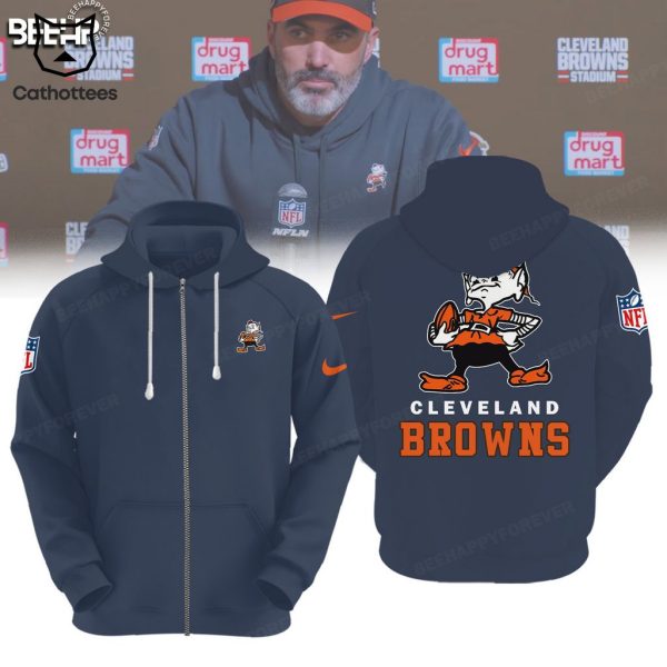 Cleveland Browns Mascot NFL Blue Design Hoodie Longpant Cap Set