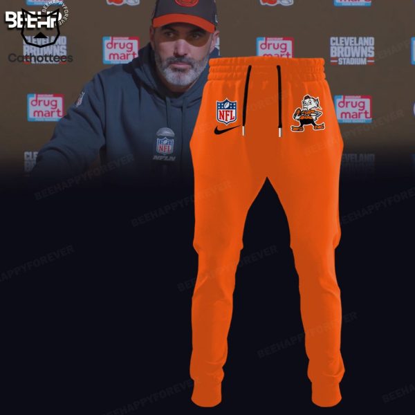 Cleveland Browns Mascot NFL Orange Design Hoodie Longpant Cap Set