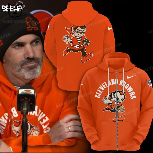 Cleveland Browns Orange Nike Logo Design 3D Hoodie