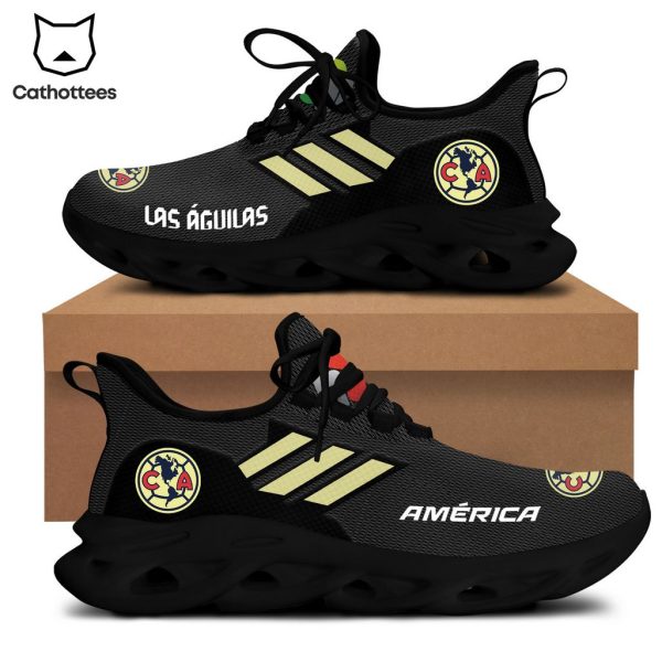 Club America Black Pale Yellow Trim Design Max Soul Shoes