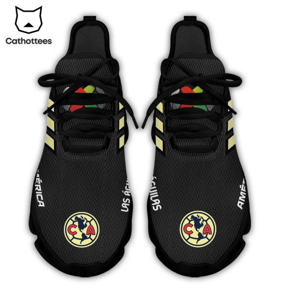 Club America Black Pale Yellow Trim Design Max Soul Shoes