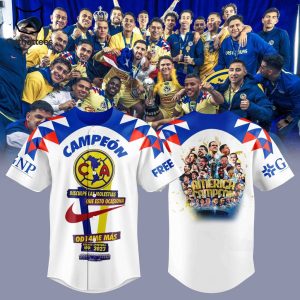 Club America Champions Nike Logo White Design Baseball Jersey