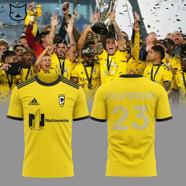 Columbus Crew Champions Shirt MLS Cup Champs 2023 Yellow Logo Design 3D T-Shirt