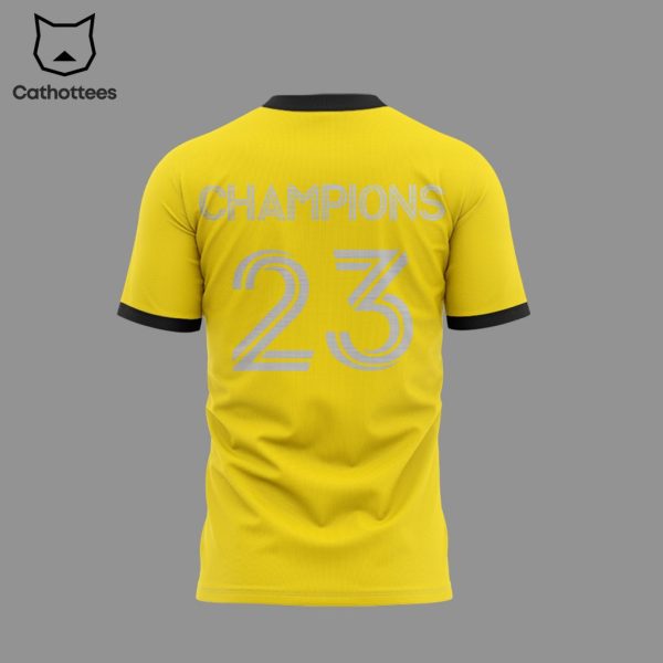 Columbus Crew Champions Shirt MLS Cup Champs 2023 Yellow Logo Design 3D T-Shirt