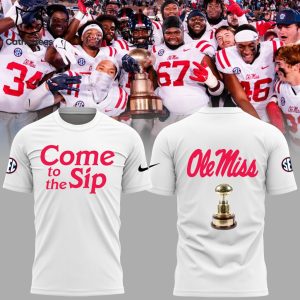 Come To The Sip Rebels Football Champions NCAA Nike Logo White Design 3D T-Shirt