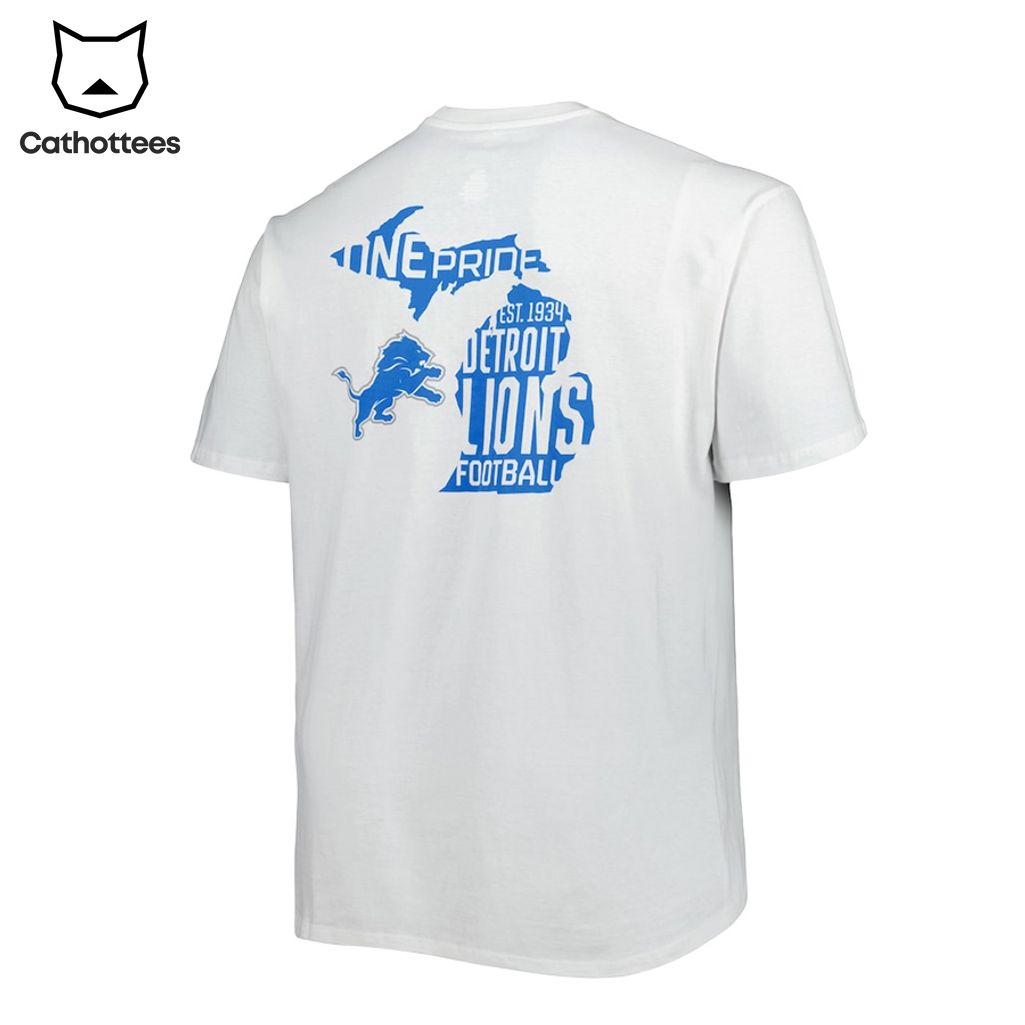 Detroit Lions Football White Mascot Design 3D T-Shirt