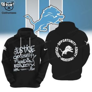 Detroit Lions Justice Opportunity Equity Nike Logo Design 3D Hoodie