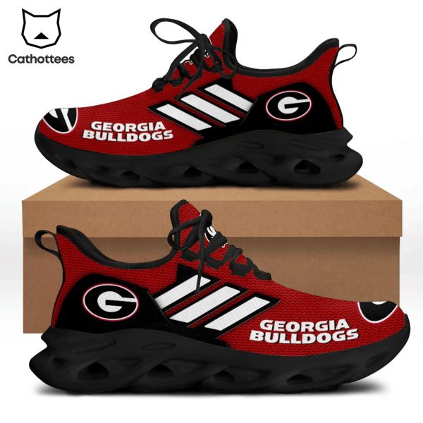 Georgia Bulldogs Logo Red White Trim Design Max Soul Shoes