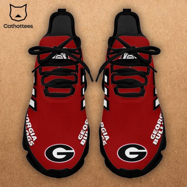 Georgia Bulldogs Logo Red White Trim Design Max Soul Shoes