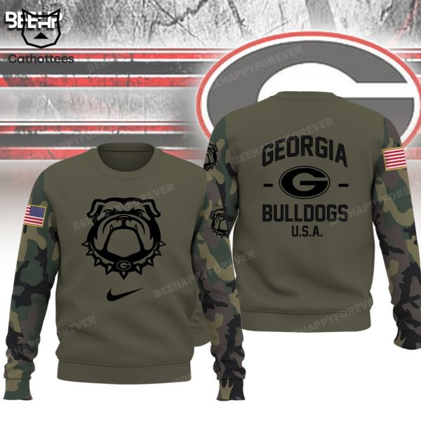 Georgia Bulldogs Veteran USA Nike Logo Design 3D  Hoodie