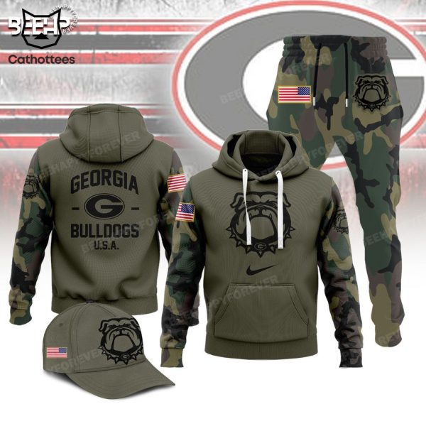 Georgia Bulldogs Veteran USA Nike Logo Design Hoodie Longpant Cap Set