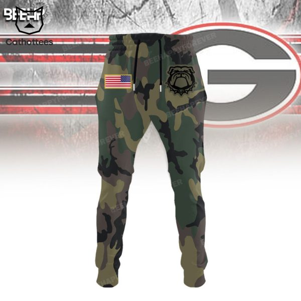 Georgia Bulldogs Veteran USA Nike Logo Design Hoodie Longpant Cap Set