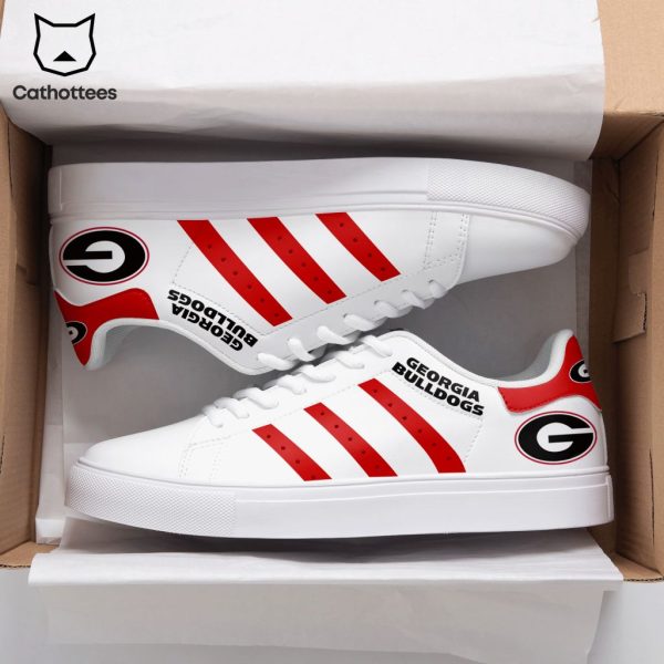 Georgia Bulldogs White Red Trim Design Stan Smith