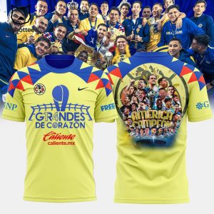 Gr4ndes Decorazon Caliente.mx Club America Campeon Yellow Design 3D T-Shirt