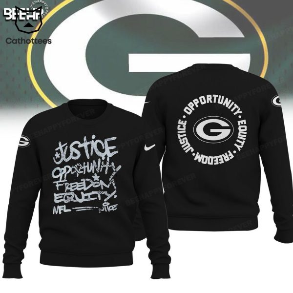 Green Bay Packers Justice Opportunity Equity Nike Logo Design 3D Hoodie