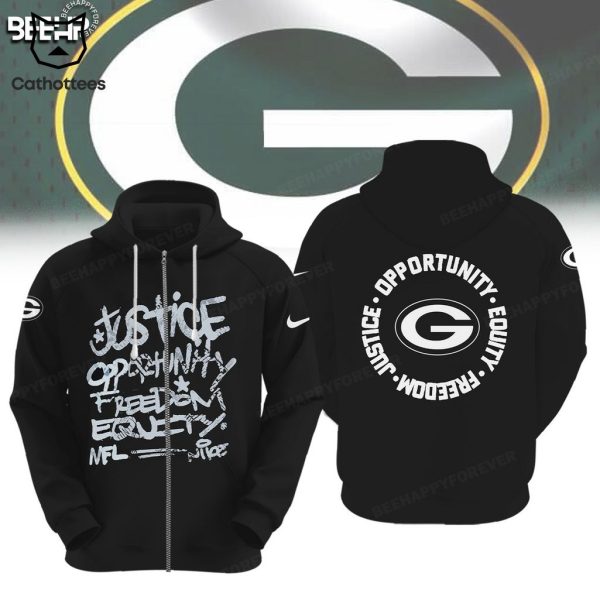 Green Bay Packers Justice Opportunity Equity Nike Logo Design 3D Hoodie