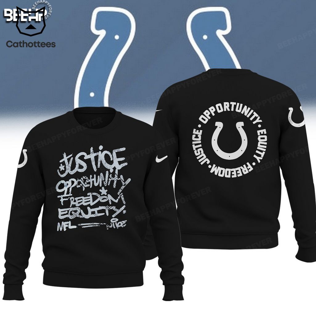 Indianapolis Colts Justice Opportunity Equity Nike Logo Design 3D Hoodie