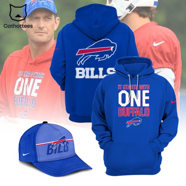 It Start With One Buffalo Bills Blue Nike Logo Design 3D Hoodie